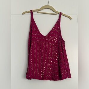 Pink Beaded Tank Top